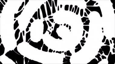 Siyah ekranda dönen beyaz bir fırça. Ekran dolgulu soyut bir girdap animasyonu. 4k 'a alfa kanallı stok video geçişi.