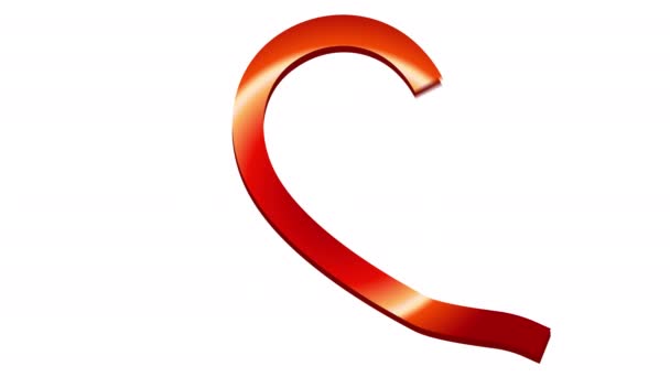 Animação Red Ribbon Para Dia Mundial Aids Uma Tela Branca — Vídeo de Stock