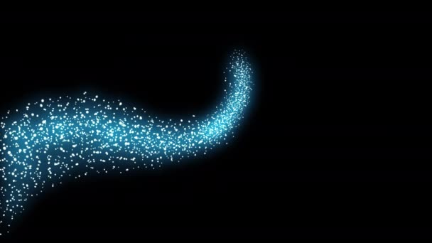Siyah Bir Ekranda Işıl Işıl Bir Enerji Sarmalı Parçacıkları Parçalayan — Stok video