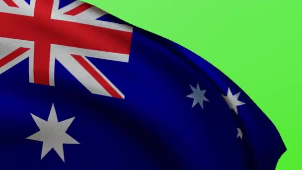Drapeau Ondulé Australie Sur Écran Vert Animation Symbole Pays Avec — Video