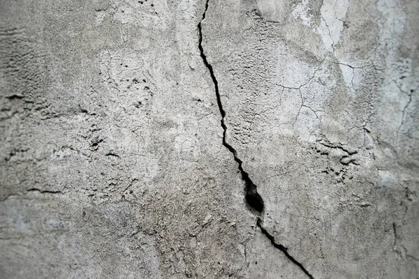 Fissure Verticale Sur Mur Avec Trou Vieille Surface Béton Avec — Photo