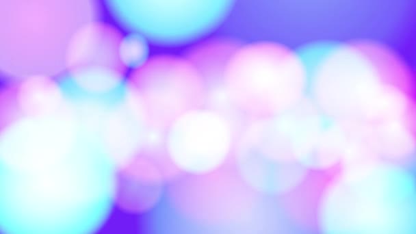 带平滑运动的紫色防波堤圈 蓝色透镜粒子的抽象动画 具有不同大小圆圈变化的股票视频 在4K内移动以添加文本 — 图库视频影像