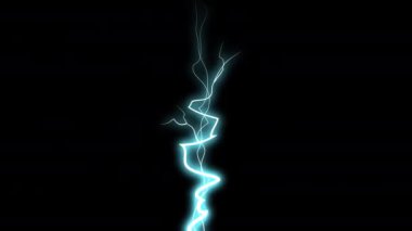 Siyah ekrandan geçen enerji dalgası. 4K 'da şu anki tarama animasyonu. Parlak yıldırım darbeleriyle stok videosu.