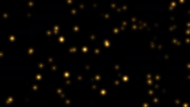 Ομαλή Εμφάνιση Χρυσών Σωματιδίων Μαύρη Οθόνη Κινούμενα Σχέδια Ενός Αφηρημένου — Αρχείο Βίντεο