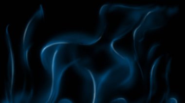 Blue puffs of smoke on a black background. Stock illustration with the effect of a smoldering burning surface.