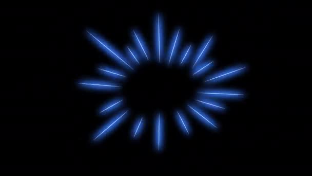 Динамические Синие Искры Черном Экране Склад Видео Пульсирующей Энергией Альфа — стоковое видео