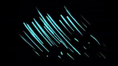 Blue doodles line on a black background. Art effect to add Hand drawing style. Stock video with drawn abstract elements in 4k with alpha channel.