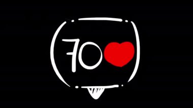 Animation of the counter of likes on the black screen. The effect of popularity and social activity. Stock video 1000 likes for blogger. 4k with alpha channel.