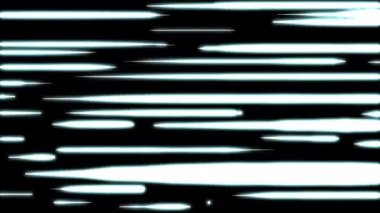 Flickering neon lines on a black screen. The effect of speed in horizontal orientation. FX animation with the concept of blurring the background in high speed of movement.