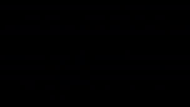 Білі Літери Чорному Екрані Ефект Спального Характеру Щоб Додати Накладні — стокове відео