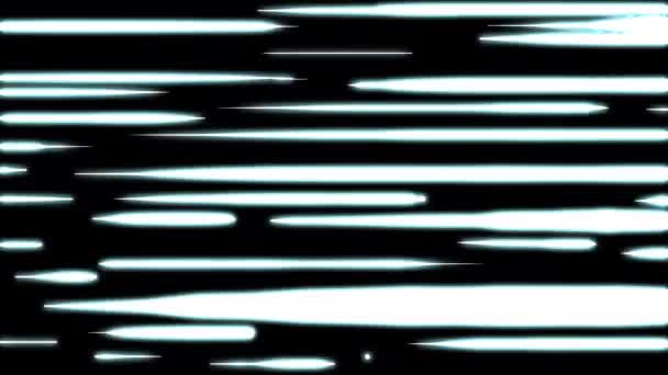 Лиття Неонових Ліній Чорному Екрані Ефект Швидкості Горизонтальній Орієнтації Анімація — стокове відео