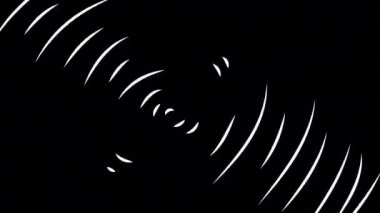 Animation of a spinning plate. Simple video with dynamic white strokes on a black background in 4k with alpha channel. Stock clip to add dynamism and tension.
