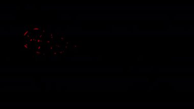 Blood stains from a bullet wound on a black screen. Wounded effect with red splashes. Stock horror effect in 4k with alpha channel.