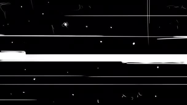 Stylish White Stripes Horizontal Orientation Black Background Retro Effect Speed — Stok video