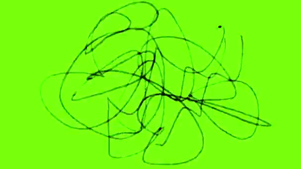 Stop Motion Pen Squiggles Green Screen Video Effect Hand Drawing — Stockvideo