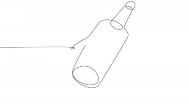 Two bottles of wine on a white screen. Symbol of friendship and love. Alcohol in one line. Winemaking concept for whiteboard presentation.