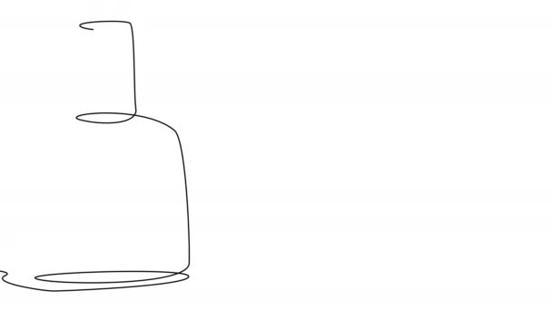 Whiskey Bottle Glasses White Background Alcohol Single Line Place Text — Vídeo de stock