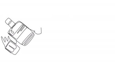 Levitating alcohol bottles and glasses on a white background. Alcohol in one line. Bar menu concept. Whiteboard animation for presentation.