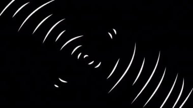 Animation of a spinning plate. Simple video with dynamic white strokes on a black background in 4k with alpha channel. Stock clip to add dynamism and tension.