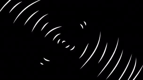 Animation Spinning Plate Simple Video Dynamic White Strokes Black Background — 图库视频影像
