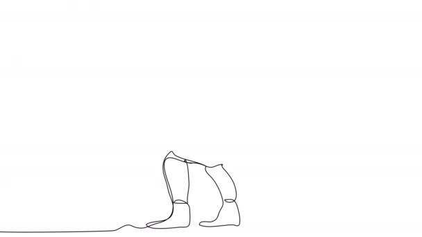 Самостійний Малюнок Боксера Одній Лінії Білому Тлі Концептуальна Анімація Бійця — стокове відео