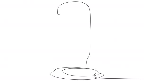 Auto Desenho Redondo Microfone Streamer Com Uma Linha Tela Branca — Vídeo de Stock