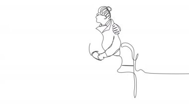 Yıllarca bir bankta tek sıra halinde oturan bir çiftin kendi çizimleri. Birbirine aşık iki yaşlı insanın kavramsal animasyonu. Alfa kanalı olan güçlü bir ailenin 4k beyaz tahta videosu.