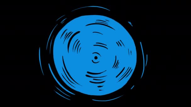 黒い画面に青い渦のアニメーション アルファチャンネルで動的な回転を持つストック4Kビデオ 水ビデオ移行 — ストック動画