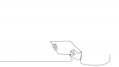 Beyaz ekranda tek satırlık kartı olan bir doktorun kendini çizmesi. Alfa kanallı 4K konseptinde doktor. Stock video ambulansı.