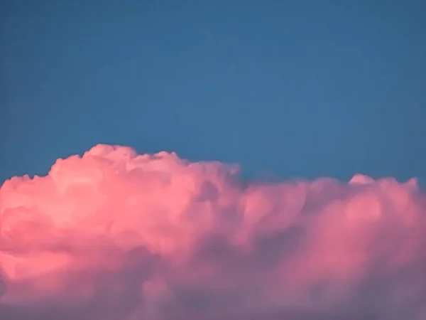 Pink clouds against a gray sky. Stock photo with sky.