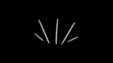 Siyah ekrandaki aksan karalama çizgilerinin animasyonu. Titreşen küçük darbeler konsepti. Sesin, ışığın, sinyalin dinamik animasyonu. Alfa kanallı 4k stok videosu.