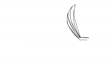 Turist balonlarını tek sıra halinde çizmek. Romantik seyahat konsepti. 4K 'da alfa kanallı Whiteboard turizmi.