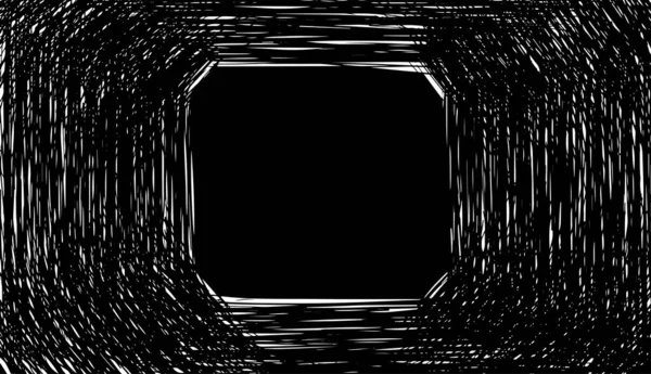 Cadre Carré Avec Traits Blancs Sur Fond Noir Cercle Vectoriel — Image vectorielle