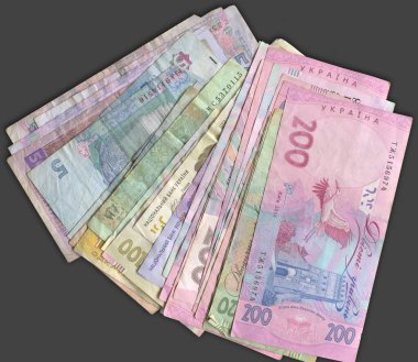 Ukrayna 'nın Hryvnia' sının geçmişi. Ukrayna para biriminin stok fotoğrafı.