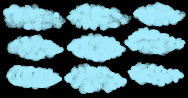Blue Clouds Black Sky Celestial Objects Isolated Background High Quality — Stock Photo, Image