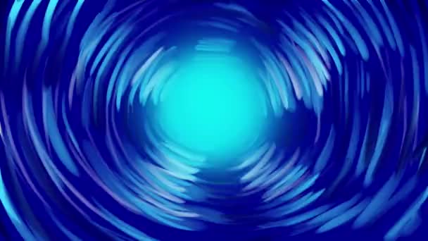Blauwe Cartoon Tunnel Met Blauwe Gloed Animatie Van Wervelende Blauwe — Stockvideo
