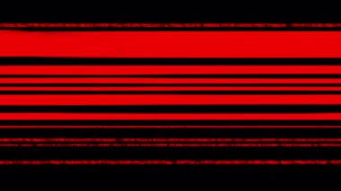 Animasyon engellendi ve arıza siyah bir arkaplanda hasar gördü. Şarjördeki üst üste bindirme için kırmızı arıza. Stock 4k video bana ve alfa kanalı.