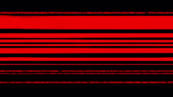 堵塞和故障的动画在黑色背景下被损坏 红色故障干扰为叠加在夹上 带有Alpha频道的4K视频班纳库存 — 图库视频影像