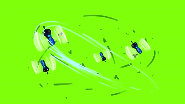 Літаючий Рій Мультфільму Летить Зеленому Екрані Петельний Рух Комах Поганий — стокове відео