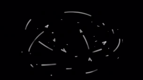 Particules Blanches Tournantes Sur Fond Noir Animation Simple Concept Essaim — Video