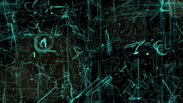 Körkörös Mozgás Kék Ceruzaütésekkel Karcolásokkal Stock Art Videó Helyet Szöveg — Stock videók