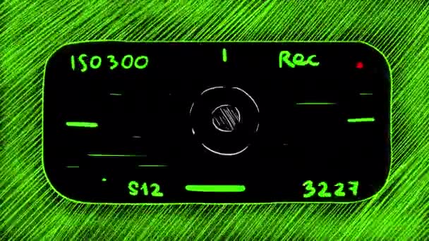 Animatie Van Een Nachtzichtapparaat Een Zwarte Achtergrond Capuchon Video Zoeker — Stockvideo