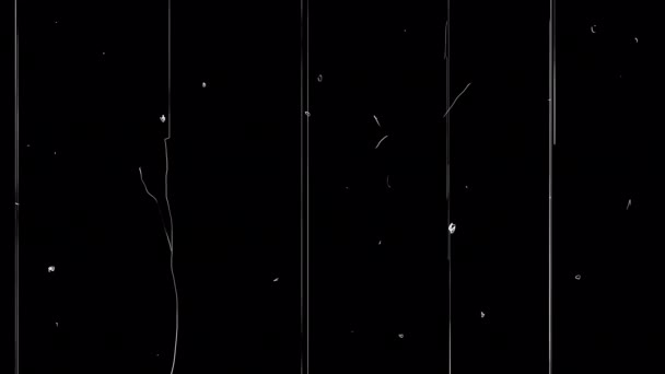 Siyah Ekranda Beyaz Çizgiler Noktalar Olan Eski Bir Filmin Animasyonu — Stok video