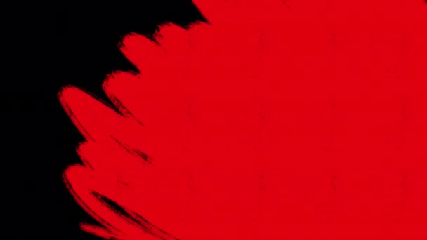 Переход Красной Сухой Щетки Черный Экран Эффект Стокового Искусства Альфа — стоковое видео