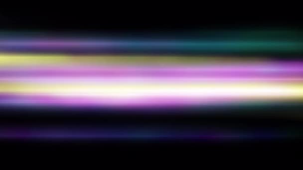 黑色屏幕上的霓虹灯发光背景 垂直多色灯笼 带有光弯曲的4K视频和带有 通道的眩目 — 图库视频影像