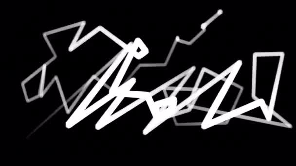 기하학적 스크린에 애니메이션을 스트로크 스케치 효과에 와이어 건설의 비디오 비디오 — 비디오