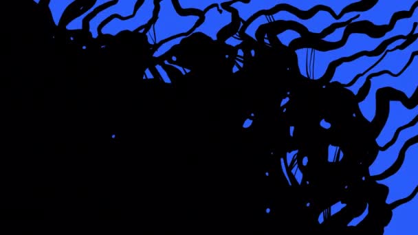 Video Přechod Zlou Vinnou Révou Plnící Tající Modré Obrazovce Animace — Stock video