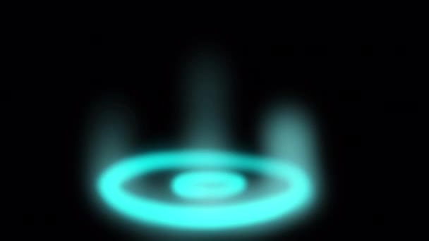 在黑屏上的卡通蓝色传送 光在太空中移动的效果 带有Alpha信道的4K中的涂鸦传送端口 — 图库视频影像
