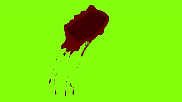 Animace Kousnutí Stopami Krve Hlubokou Ranou Zelené Obrazovce Halloween Animace — Stock video