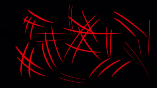 Animacja Czerwonych Rys Czarnym Ekranie Efekt Uszkodzenia Kanałem Alfa Rany — Wideo stockowe